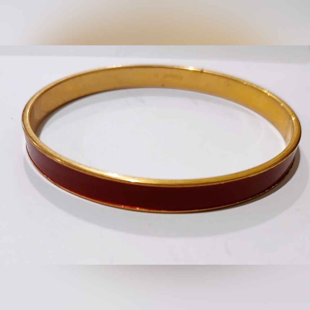 Vintage Monet Elegant Gold and Red Bangle